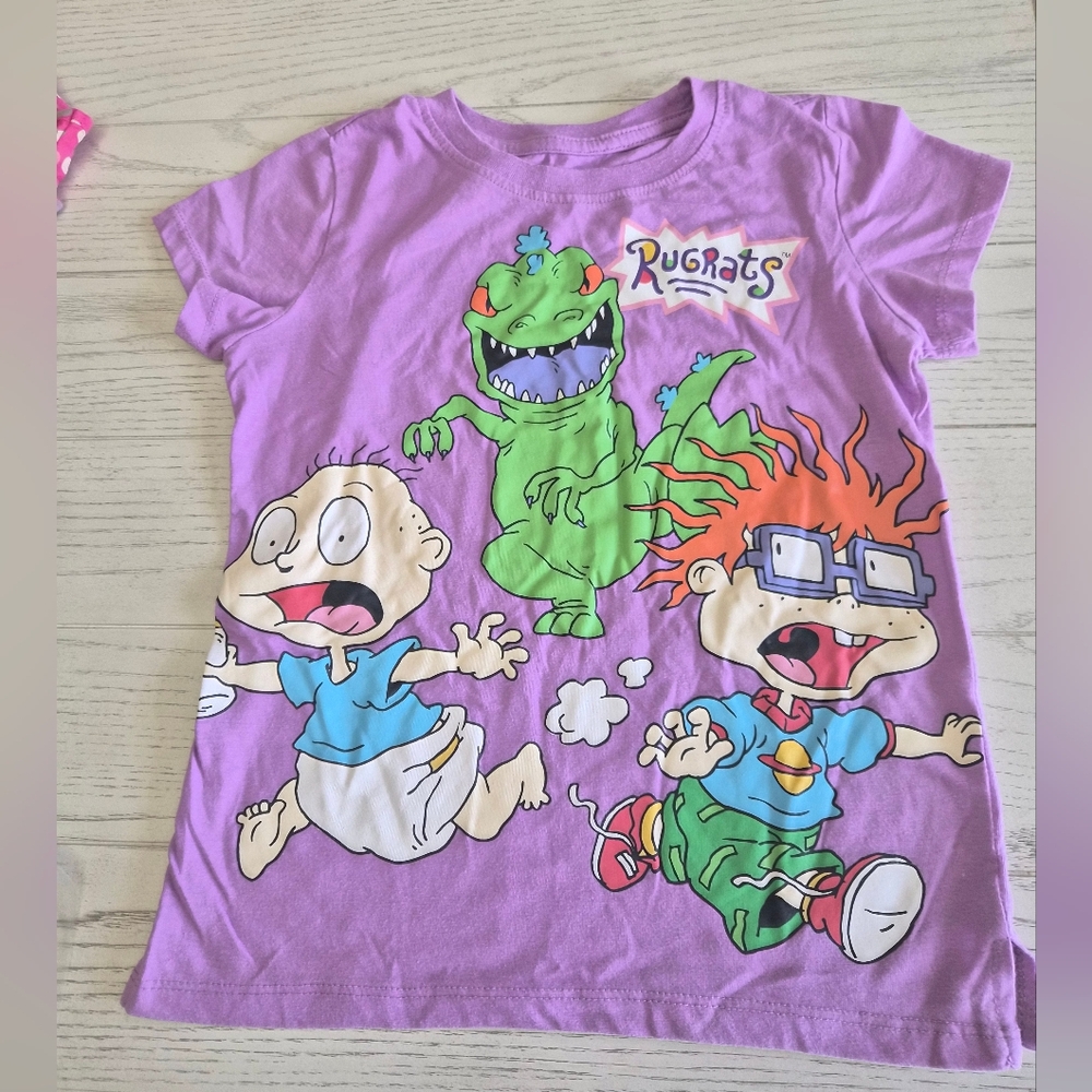 Rugrats Short Sleeve Shirt Purple, NICKELODEON size 6/6x